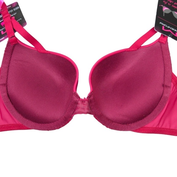 32B Maidenform Love the Lift Push Up & In Demi Bra, Armature Red/Burgundy Sunset - Picture 6 of 8